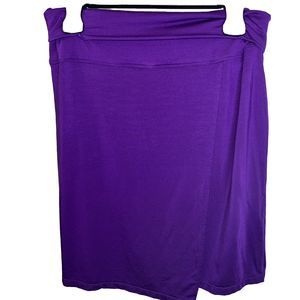 Athleta Purple‎ Seaside Fold Over Knit Pencil Skirt Size MD Casual Comfy Pull-On